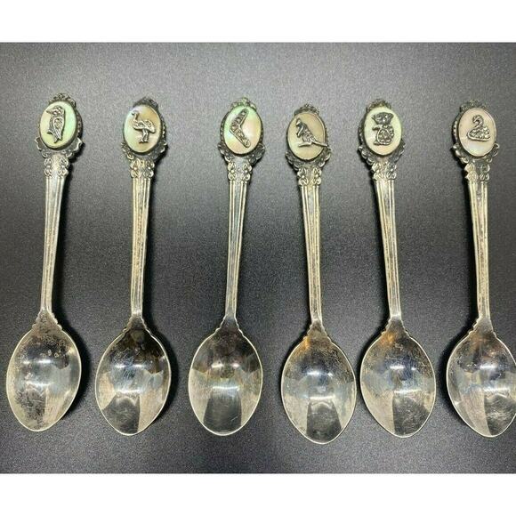 Set of 6 Vintage Spoons Australian Outback Animals LUSTRE EPNS A1 Silver Plate - Picture 1 of 12